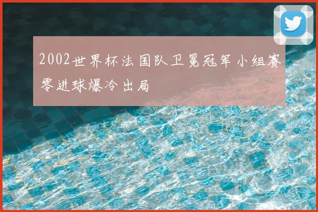 2002世界杯法国队卫冕冠军小组赛零进球爆冷出局